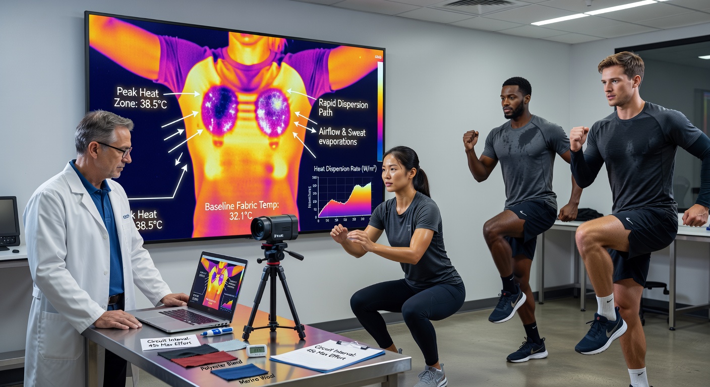 Endurance athlete reviewing recovery journal entries alongside thermal imaging results